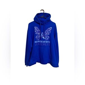 🟣 Like New Unisex Rheumatoid Arthritis Awareness Hoodie – Size 2XL